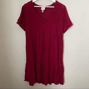 Knox Rose Dress Red Short Sleeve V-Neck Casual